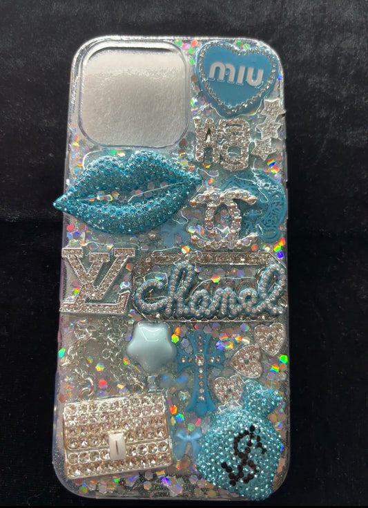 Silver and blue junk case